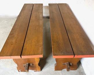 2 Vintage Solid Wood Benches
Lot #: 74