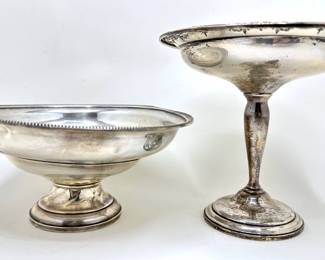 2 Vintage Weighted Sterling Silver Pedestal Bowls, Taller By Wild Rose International
Lot #: 8