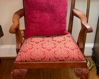 Victorian style chair with claw feet
