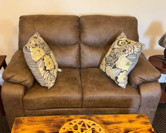 Leather loveseat