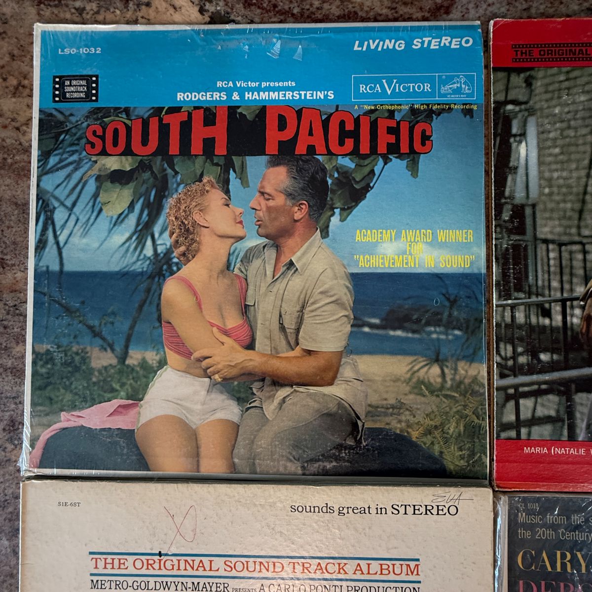 Vintage Vinyl Record Lot featuring classic soundtracks from notable movies and musicals, including 'South Pacific,' 'West Side Story,' 'The Pajama Game,' ‘Dr. Zhivago’ ‘An Affair to Remember,’ ,Swab Lake’ and more. See pictures for details.
