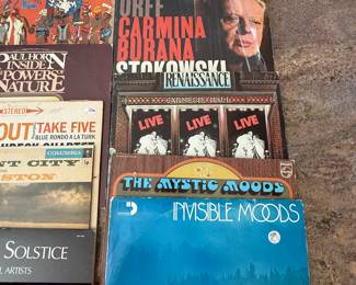 Collection of vintage vinyl records including various artists and genres. Featured titles: 'The Carnival of Vienna', 'Spyro Gyra', 'The Time Out Take Five', 'A Winter's Solstice', and more. Ideal for collectors and music enthusiasts. Refer to images for condition and details.