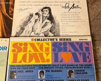 Vintage Vinyl Record Lot featuring albums from artists including Benny Goodman, Ray Conniff, Robert Goulet, and Ella Fitzgerald. Includes titles such as 'Victory at Sea', 'Memories Are Made Of This', and 'Sincerely, Robert Goulet'. Perfect for collectors and music enthusiasts. See pictures for more details.