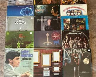 Vintage Vinyl Record Lot featuring diverse genres and artists. Includes albums from the 1960s and 1970s such as 'The Flock', 'Doc Watson on Stage', and 'Dawson's'. See pictures for more details.