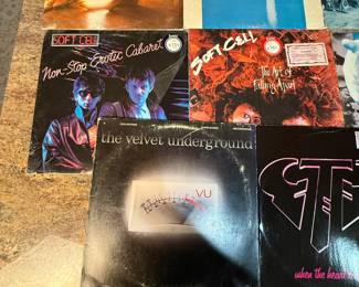 Vintage Vinyl Record Lot featuring albums from the 1970s and 1980s, including titles from The Velvet Underground, Moody Blues, and Soft Cell. See pictures for more details.