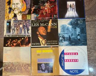 A variety of vintage vinyl records including titles from The City of Chicago Blues, The Paul Butterfield Blues Band, Les McCann Sings, and more. Perfect for collectors and music enthusiasts. See pictures for more details.