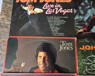 Vintage Vinyl Record Collection featuring Tom Jones - Live in Las Vegas (1970), Help Yourself (1976), Johnny Mathis, Foreigner's Greatest Hits, and other classic artists. See pictures for more details.