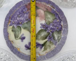Vintage Glassware Collection - glass plates Decorative Bowl, and Floral Plate.
