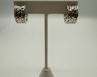 Sterling Silver Hoop Earrings with 14k Posts