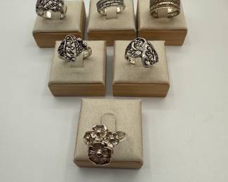 Two Beautiful Sterling Silver Rings - Size 7 Set of Two Sterling Silver Rings