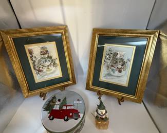 Christmas Artworks and Decorative Items Lot