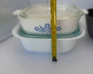Vintage Kitchenware Lot - Vintage Flour Sifter Glass Bakeware, Bundt Pan, Metal Sifter, Retro Apple Peeler.