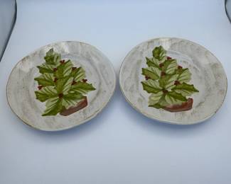 Hand Painted Holiday Plate Set - 2 pcs.