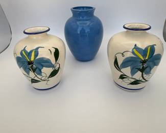 Ceramic Vase Collection - Blue and Floral Design.