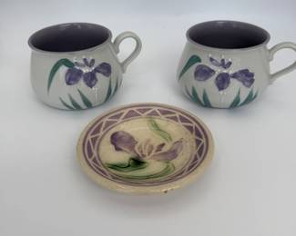 Iris Hand painted Pottery.