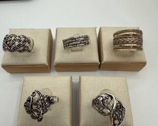 Two Beautiful Sterling Silver Rings - Size 7 Set of Two Sterling Silver Rings