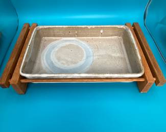 Pottery Casserole Dish with Rack