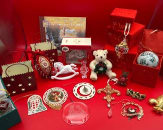 Holiday Collectibles Lot - Vintage Ornaments, Plush Bear, Decorative Items & More. Lenox