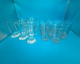 Fleur De Lis Drinkware - Kappa Kappa Gamma Sisters! Enjoy this glass drinkware with the signature Fleur De Lis pattern. A total of 15 glass, nine of one style and six of another style. Perfect for daily use or for sorority brunches!