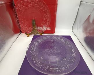 Neiman Marcus Christmas Glass Plates Collection - Truly Unique Christmas serveware/decor