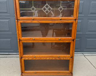 Vintage Wooden Barrister Style Bookcase