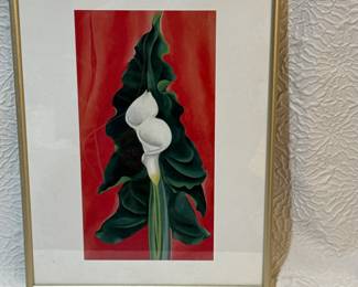 Framed Artwork of Calla Lilies