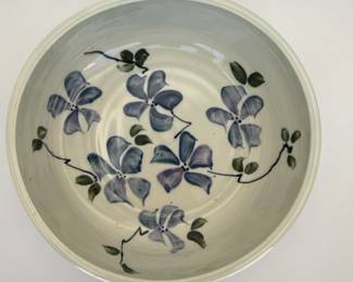 Ceramic Serving Bowl with Floral Design