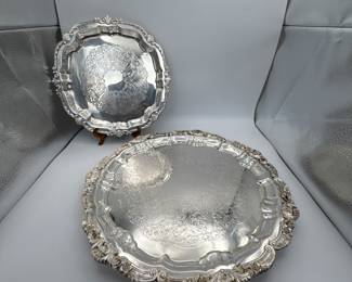 Vintage Silver Plated Serving Trays