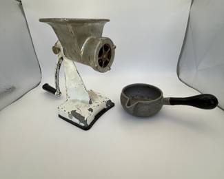 Vintage Meat Grinder and Melting Pot