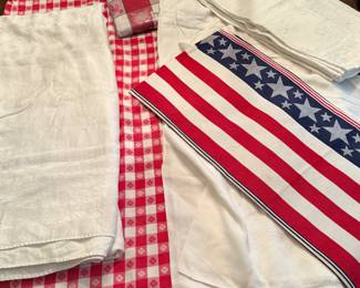 Huge lot of traditional summer and 4th of July Patriotic Table linens
