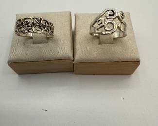 Two Beautiful Sterling Silver Rings - Size 7 Set of Two Sterling Silver Rings