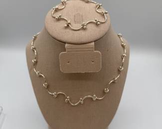 Intricate Sterling Silver Necklace and Bracelet