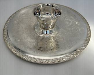 Vintage Silver Plated Serving Tray with Bowl