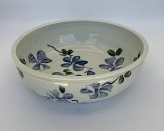 Ceramic Serving Bowl with Floral Design