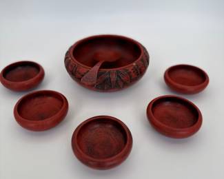 Carved Wood Bowl Set