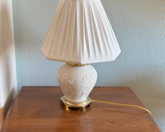 Lenox Ceramic Table Lamp - Floral Design with Pleated Shade