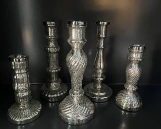 Mercury glass candleholders