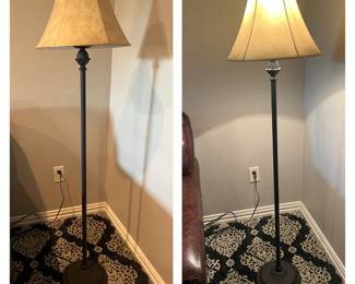Floor lamp shown with the light on and with the light off