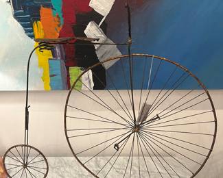 Large bicycle sculpture by artist Sunny Dalton. These pieces were commissioned.