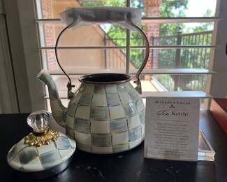 McKenzie Childs 2 quart teapot. Brand new. I had to take it out out of the box for the picture.!!