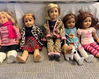 Awesome, American girl, dolls, and lots of doll clothing!