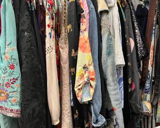 Women’s clothing, men’s clothing, girls, clothing, and baby clothes are available