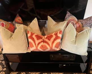 So many colorful  Pillows at this house. Some have been custom-made, some are Pottery Barn and other high end brands.