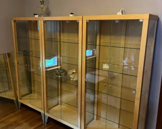 3 Beautiful Mid Century Looking IKEA Glass Shelf Units. $250 EACH!