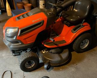 Husqvarna Riding Lawn Mower with attachments, model YTH 22V40