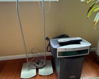 Bose stereo system, floor lamps