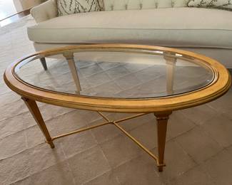 Bristol gold leaf oval cocktail table 46" x 24" x 19"H