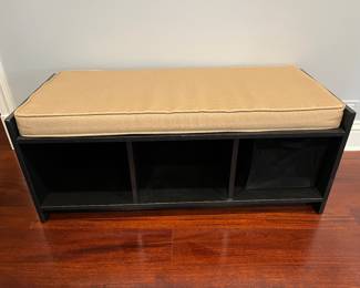 Storage bench with upholstered seat cushion 48"W x 20"D x 20"H