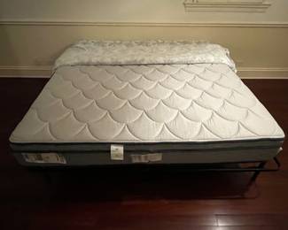 King mattress and (2) twin raised platforms