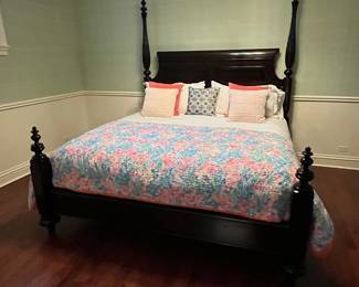 King bed frame (bedding not for sale)